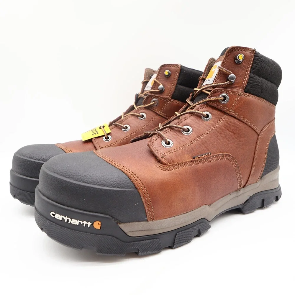 Carhartt CME6355 Work Boots Mens 12 M Brown Leather Waterproof Toe NWT